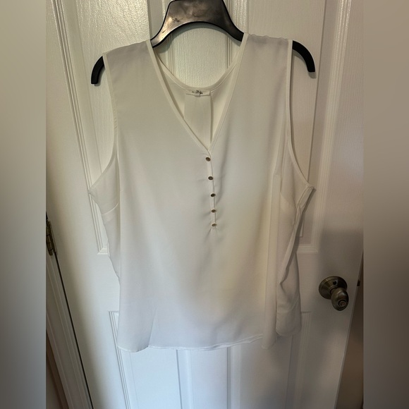Maurices Ivory Sleeveless Blouse with Button Detail - Picture 1 of 4
